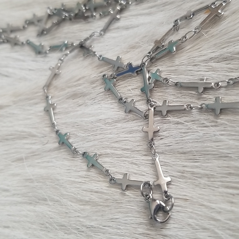 Stainless Steel Cross Necklace - Picture 7 of 7